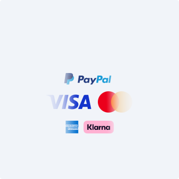 PayPal, VISA, Mastercard, American Express and Klarna